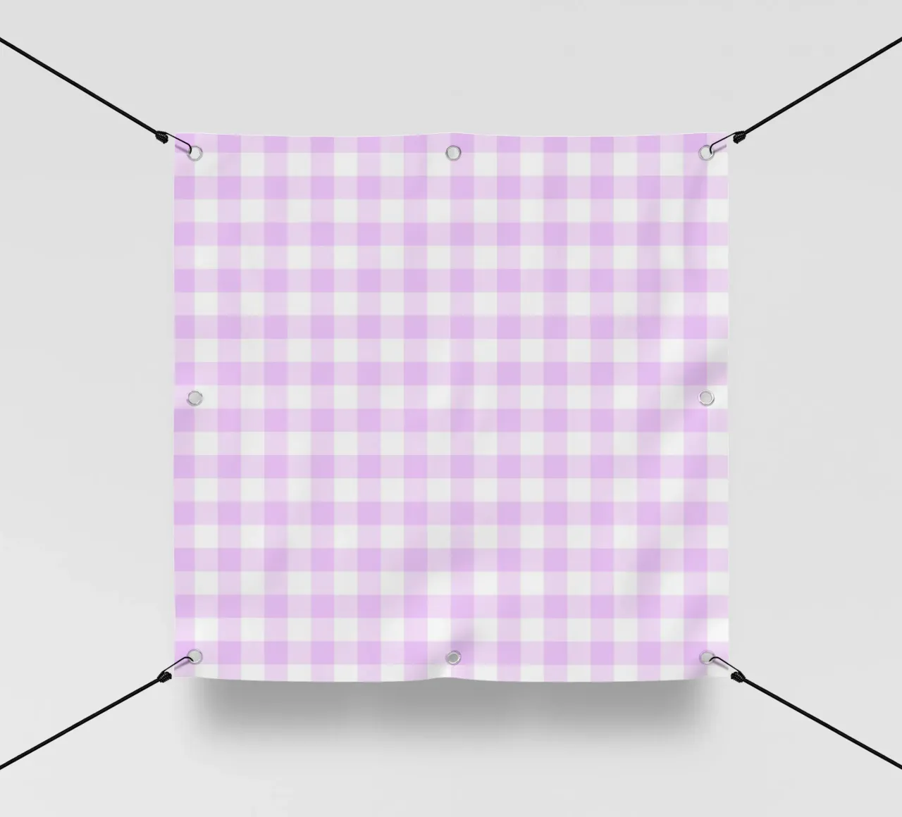 Gingham rosa pastello e viola telo in pvc da Happy Littles