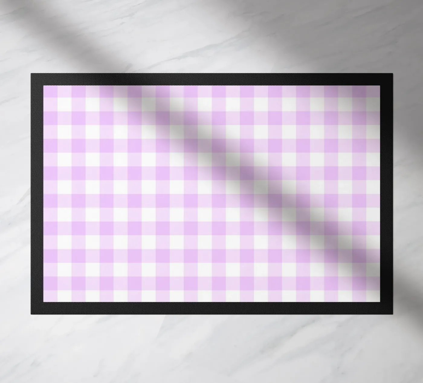 Gingham rosa pastello e viola zerbino da Happy Littles