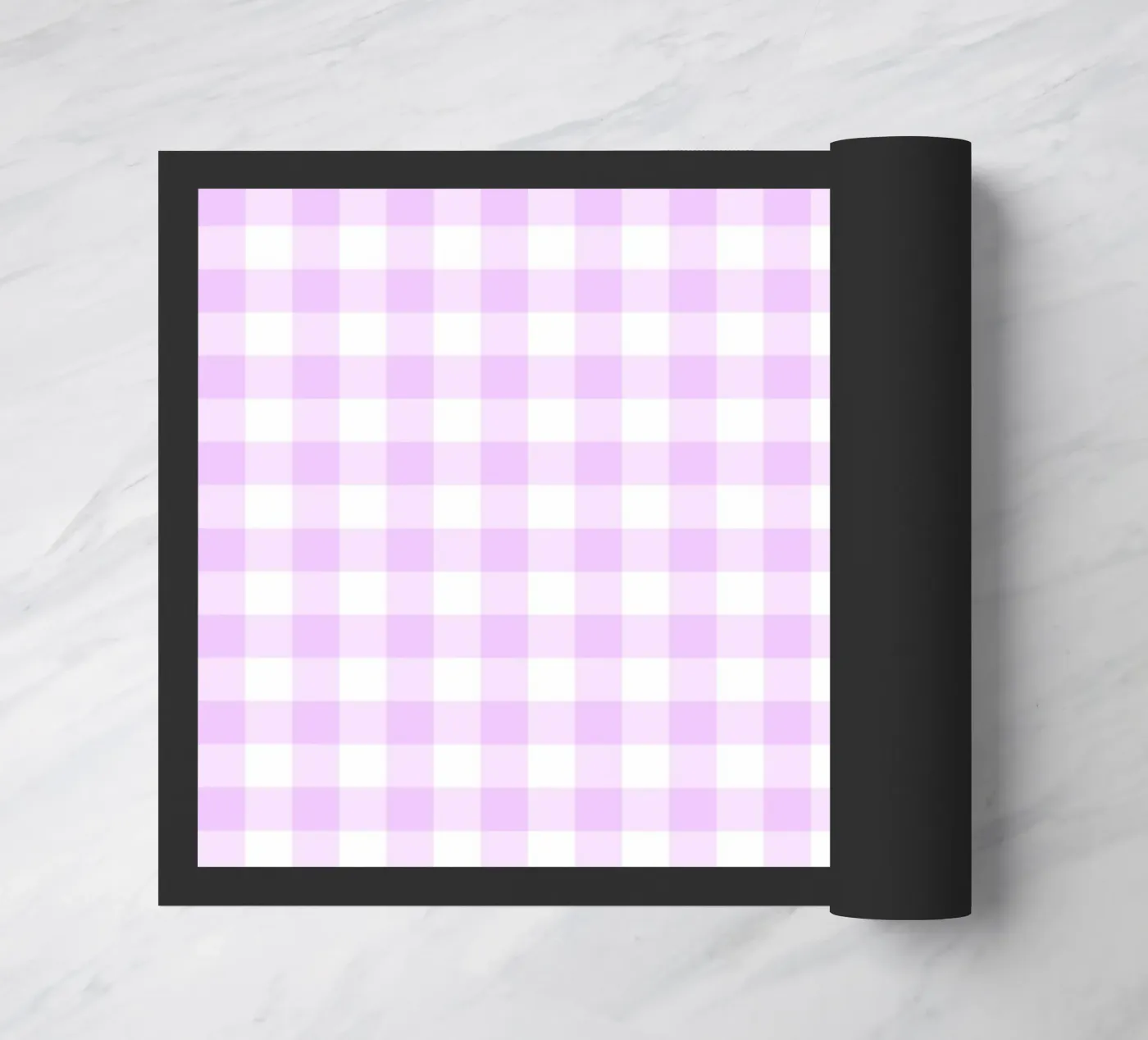 Gingham rosa pastello e viola zerbino da Happy Littles