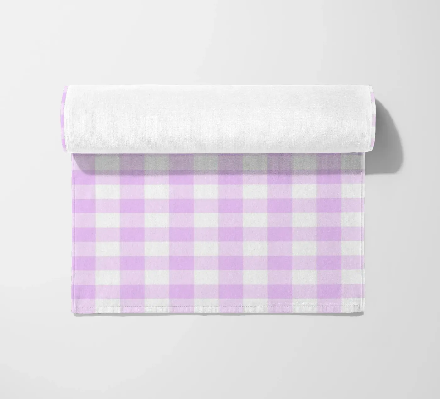 Gingham rosa pastello e viola telo mare da Happy Littles