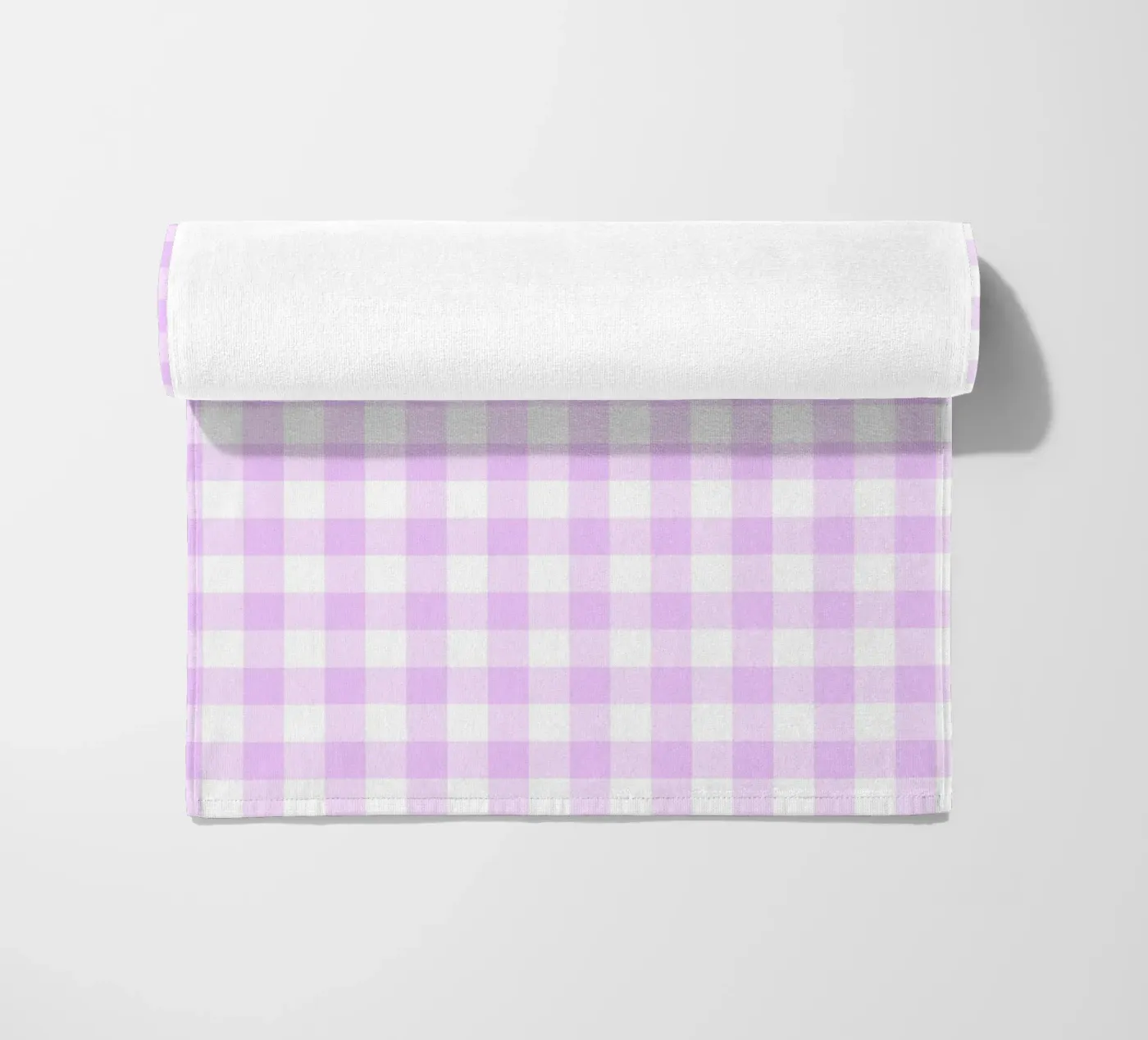 Gingham rosa pastello e viola telo mare da Happy Littles