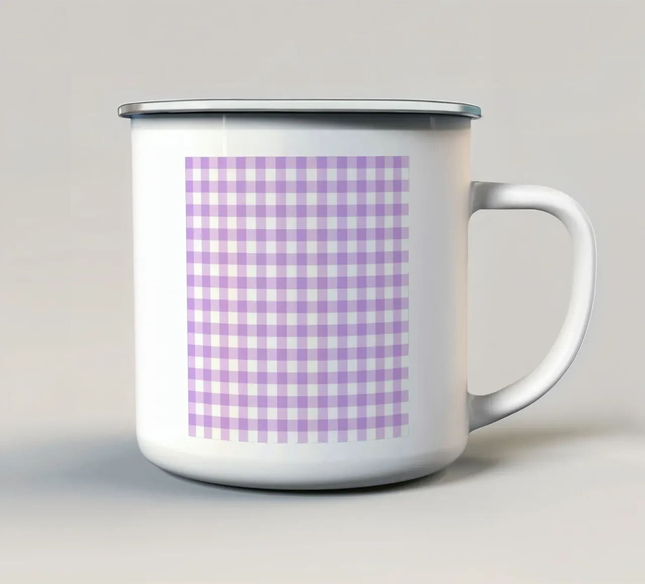Pastel Purple Gingham tazza in smalto da Happy Littles