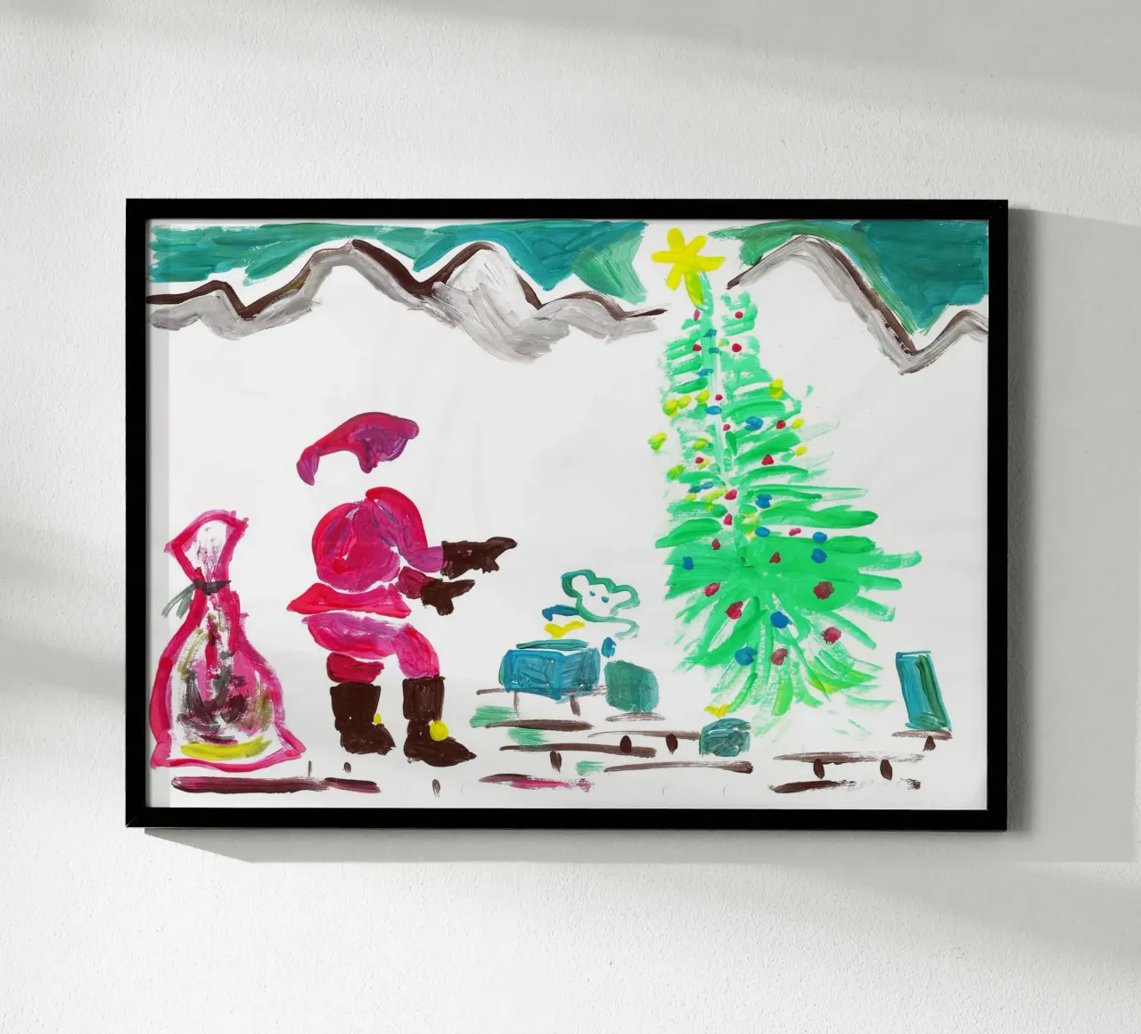 Natale poster con telaio in legno da Massimo Frascogna