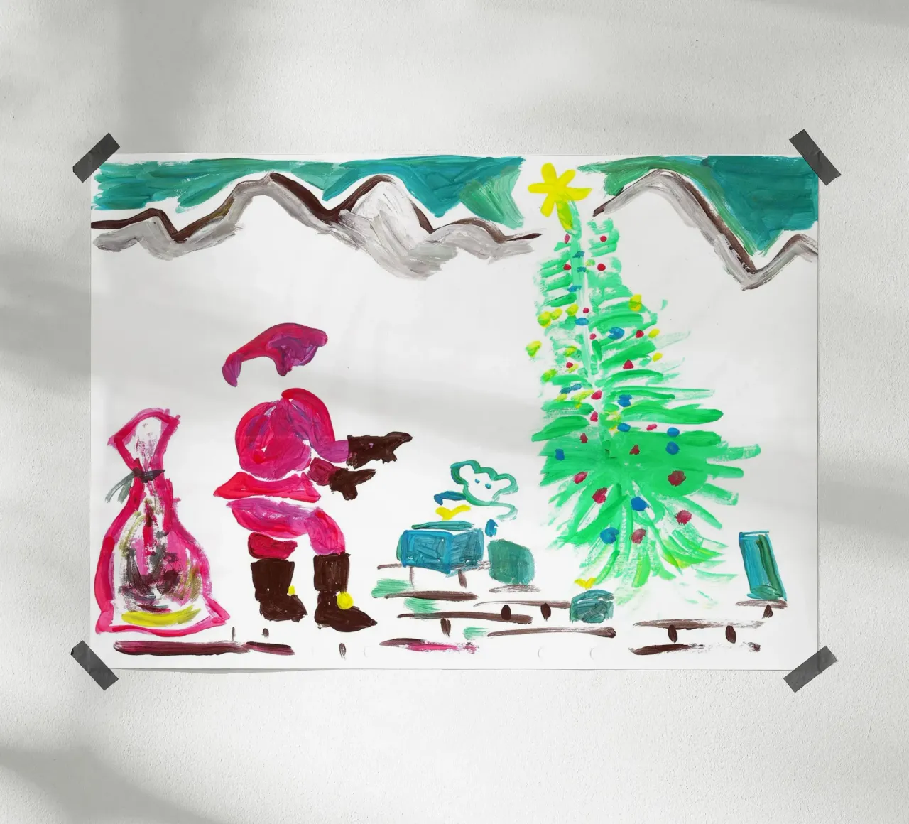 Natale poster con telaio in legno da Massimo Frascogna