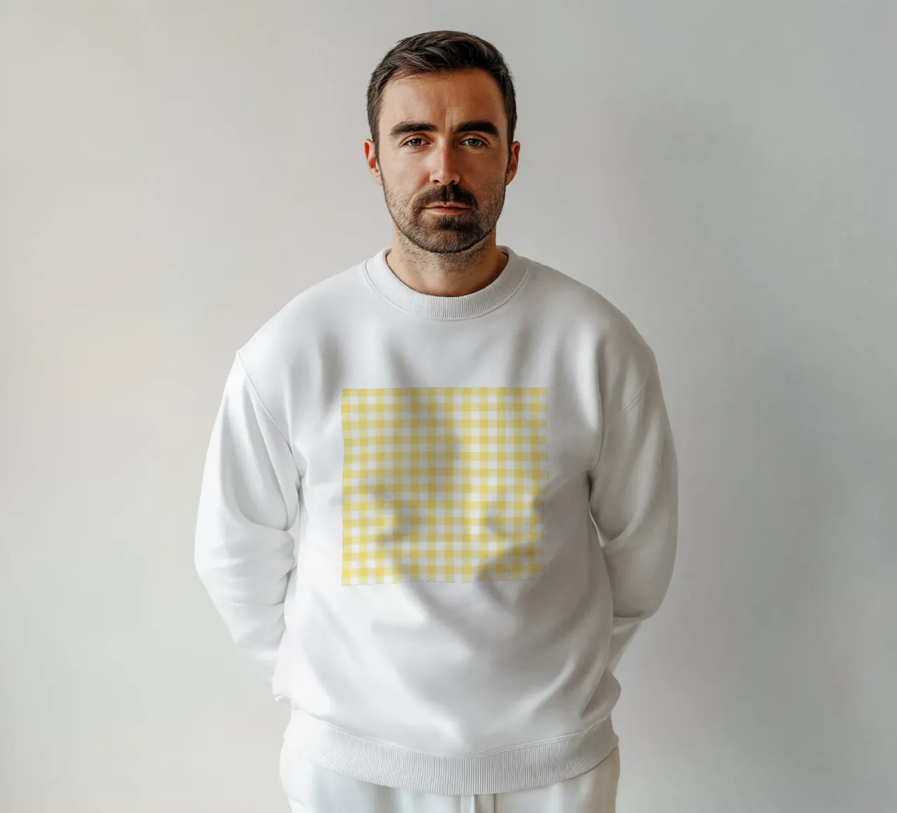 Gingham giallo pastello felpa da Happy Littles