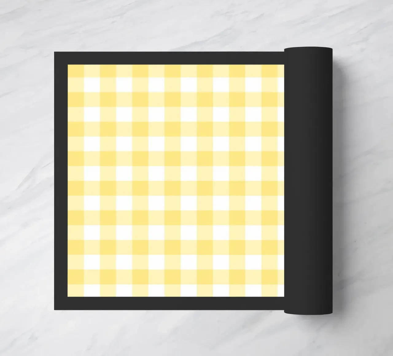 Gingham giallo pastello zerbino da Happy Littles