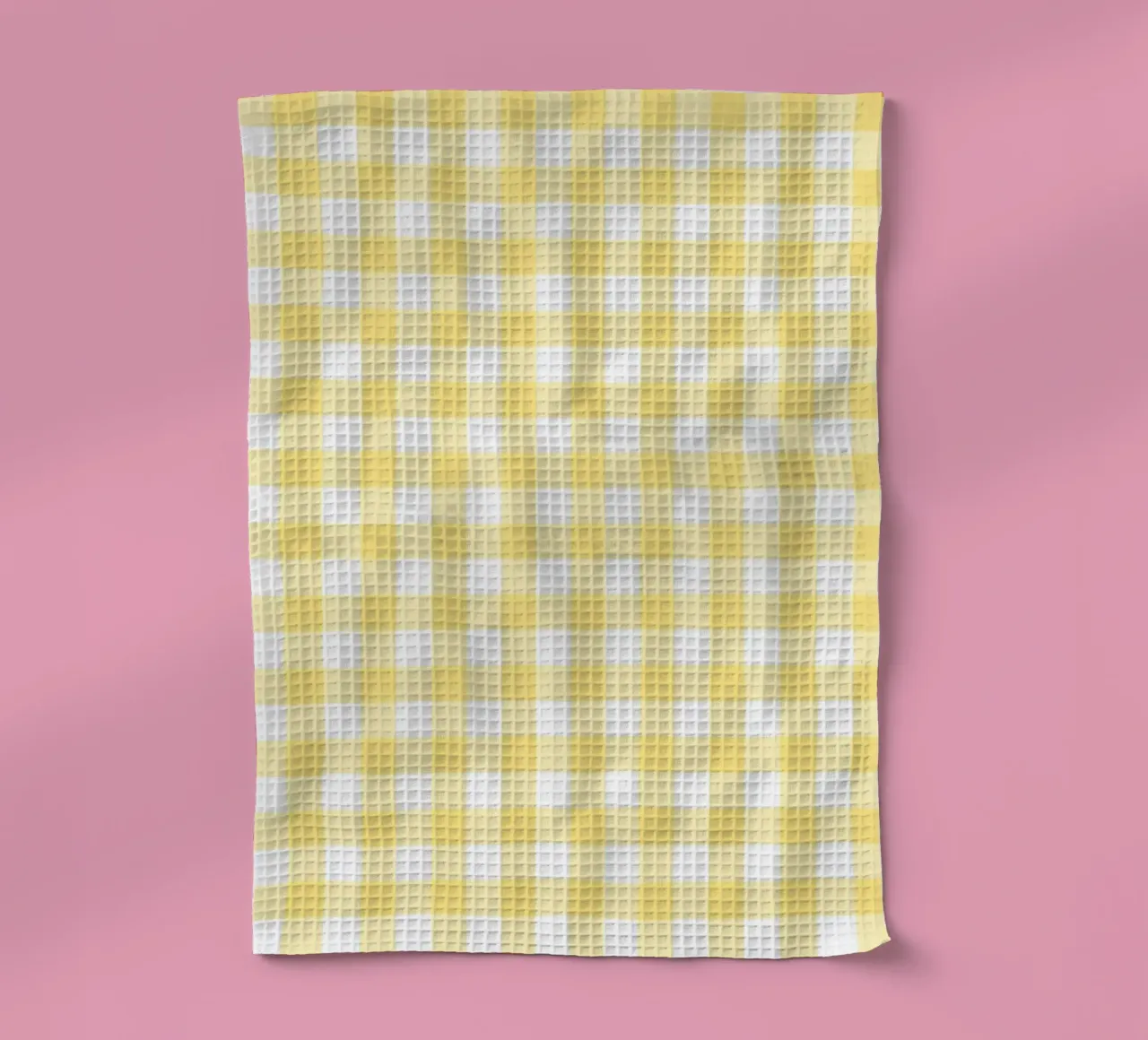 Vichy jaune pastel torchon de Happy Littles