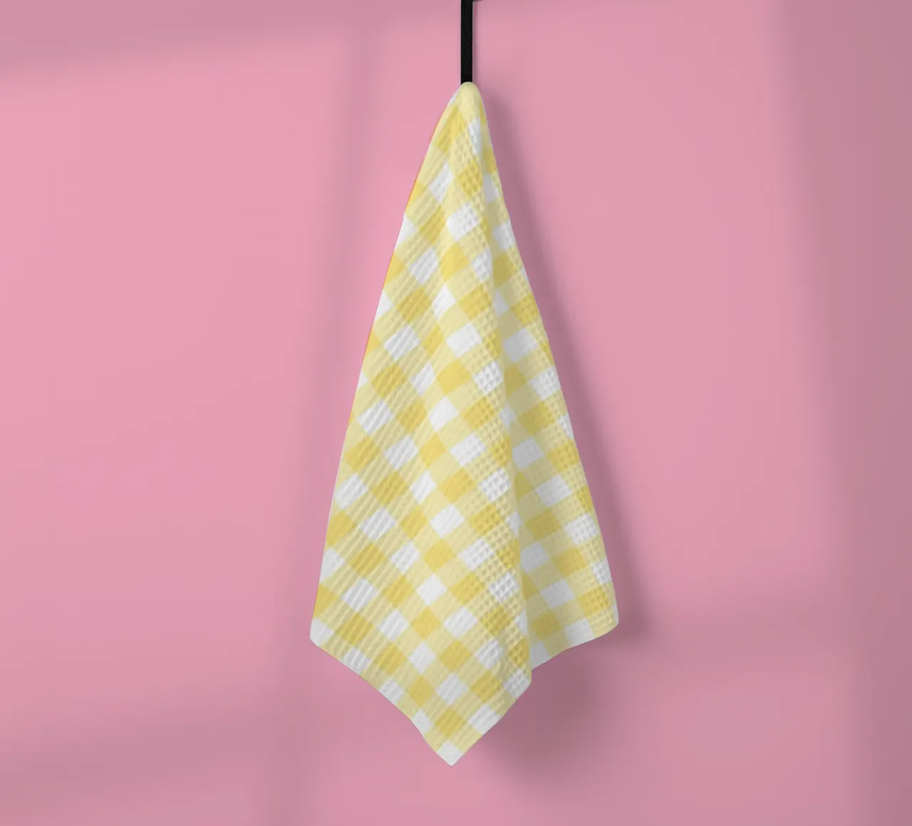 Vichy jaune pastel torchon de Happy Littles