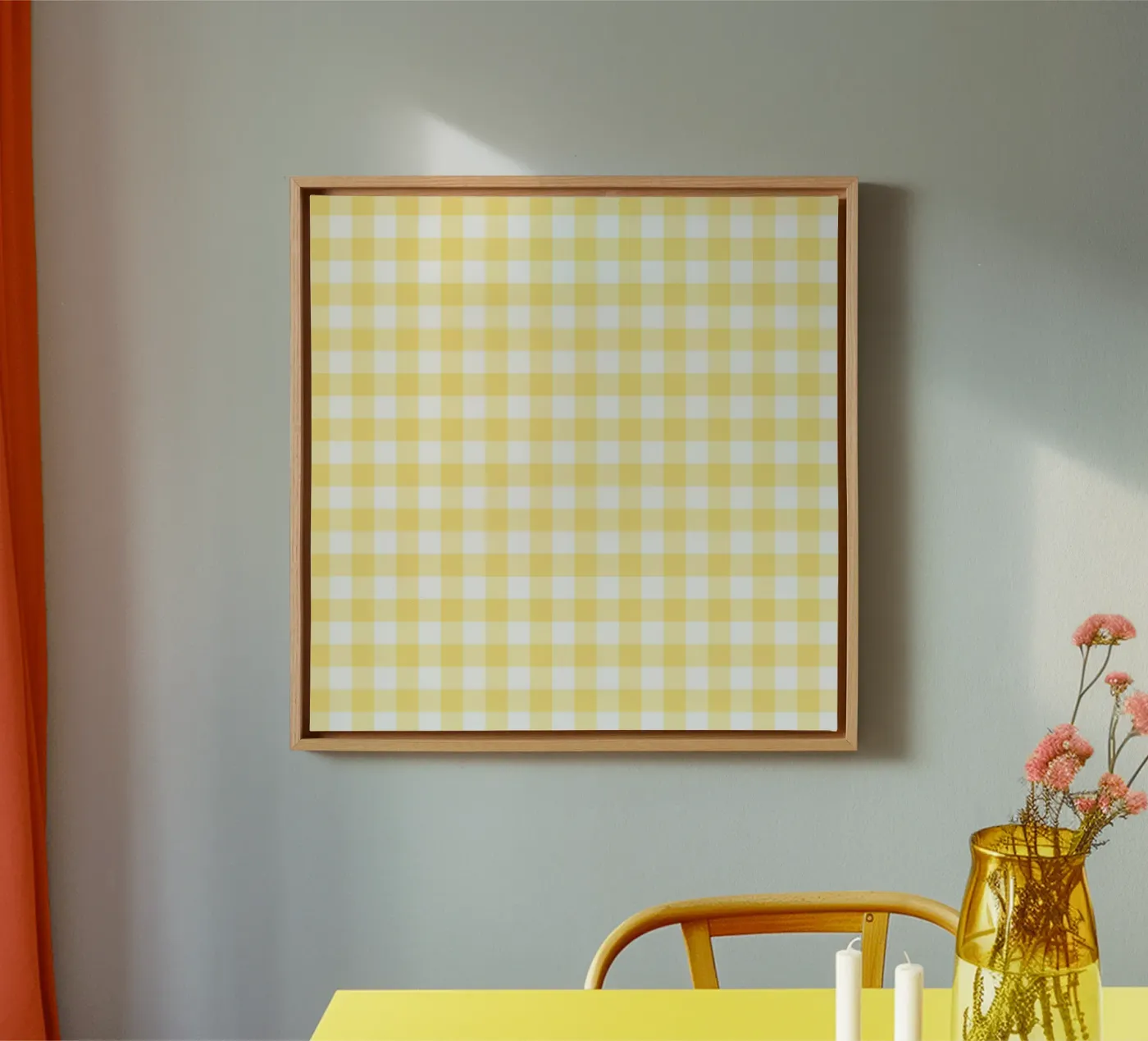 Gingham giallo pastello tela da Happy Littles