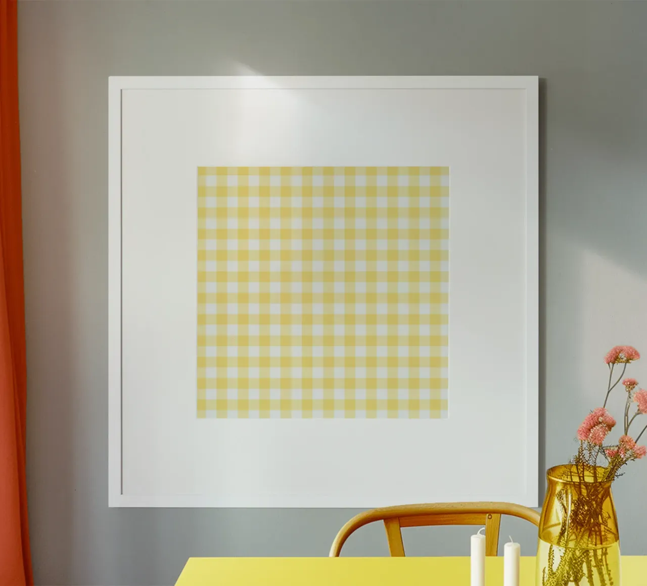 Gingham giallo pastello poster da Happy Littles