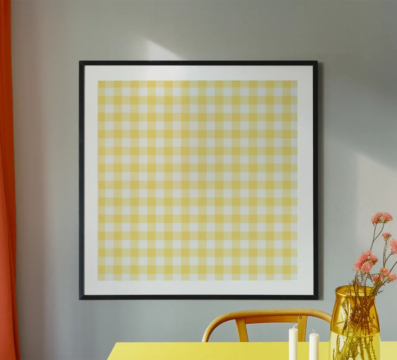 Gingham giallo pastello poster da Happy Littles