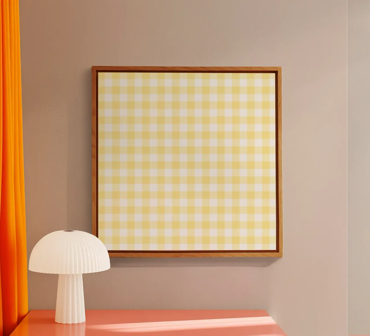 Gingham giallo pastello plexiglass da Happy Littles