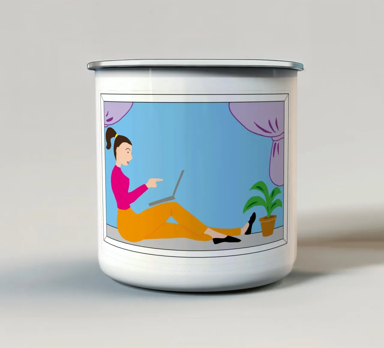 Smartworking tazza in smalto da Massimo Frascogna