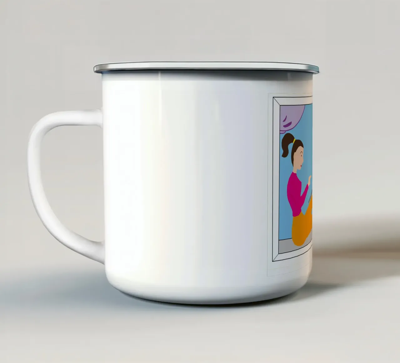 Smartworking tazza in smalto da Massimo Frascogna