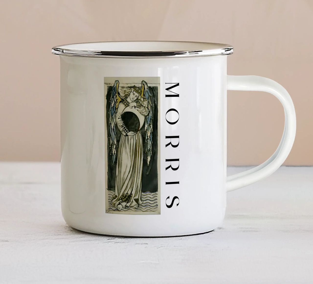 William Morris - Angelo notturno con in mano una luna calante tazza in smalto da tokovictory
