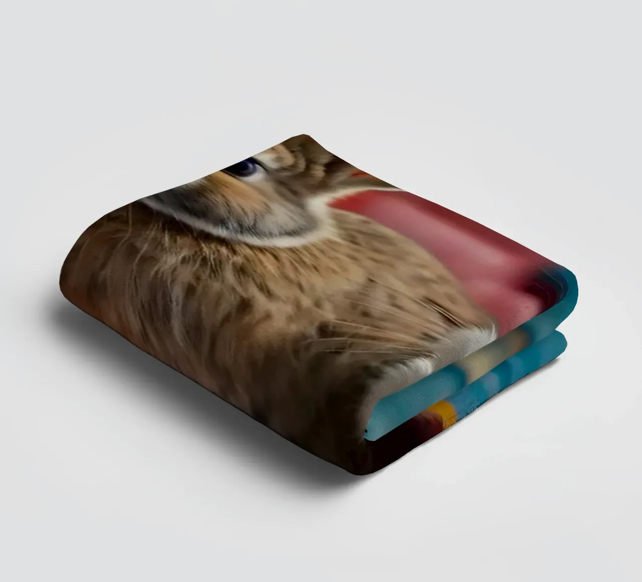 Deux adorables lapins assis sur un édredon coloré. serviette de bain de DesignDoodle