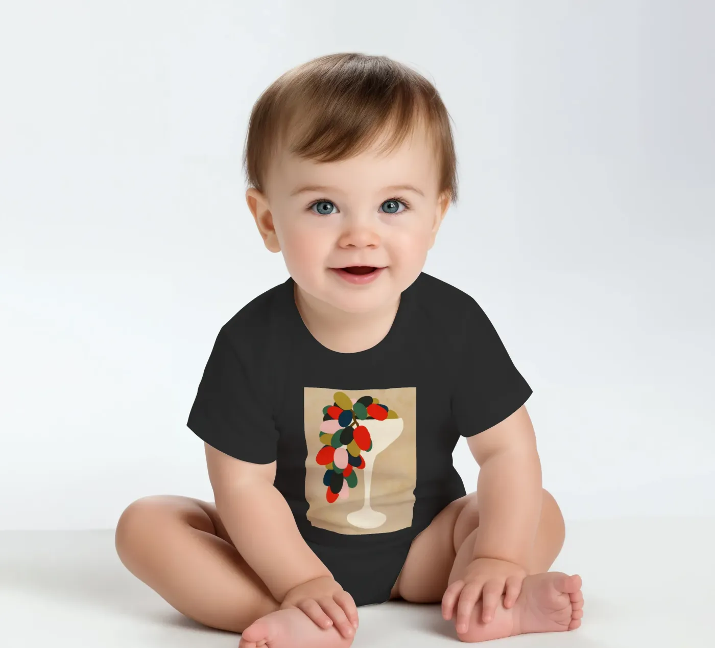 Grape Array short-sleeve baby romper by Kintsugi99