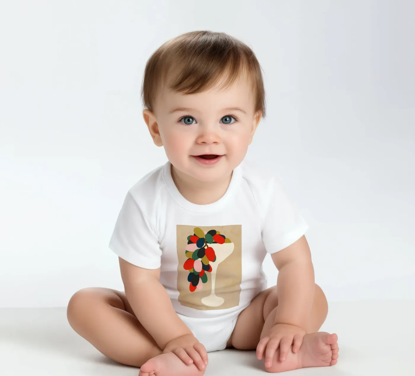 Grape Array short-sleeve baby romper by Kintsugi99