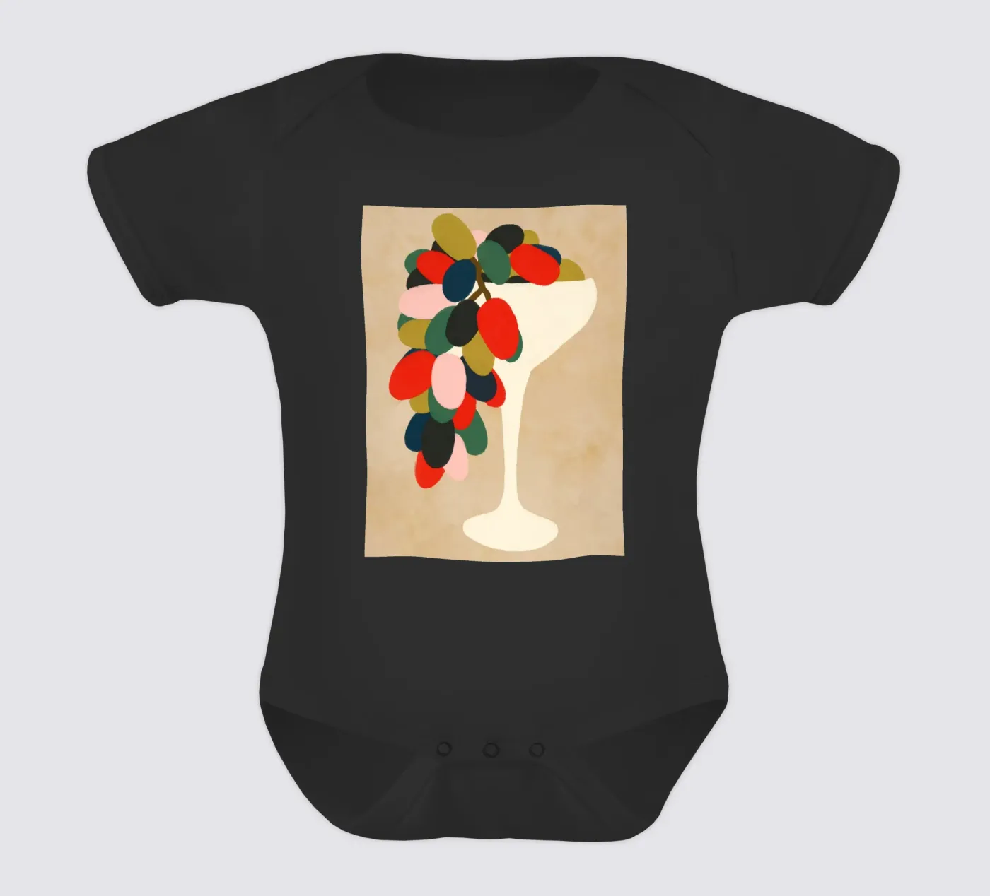 Grape Array short-sleeve baby romper by Kintsugi99