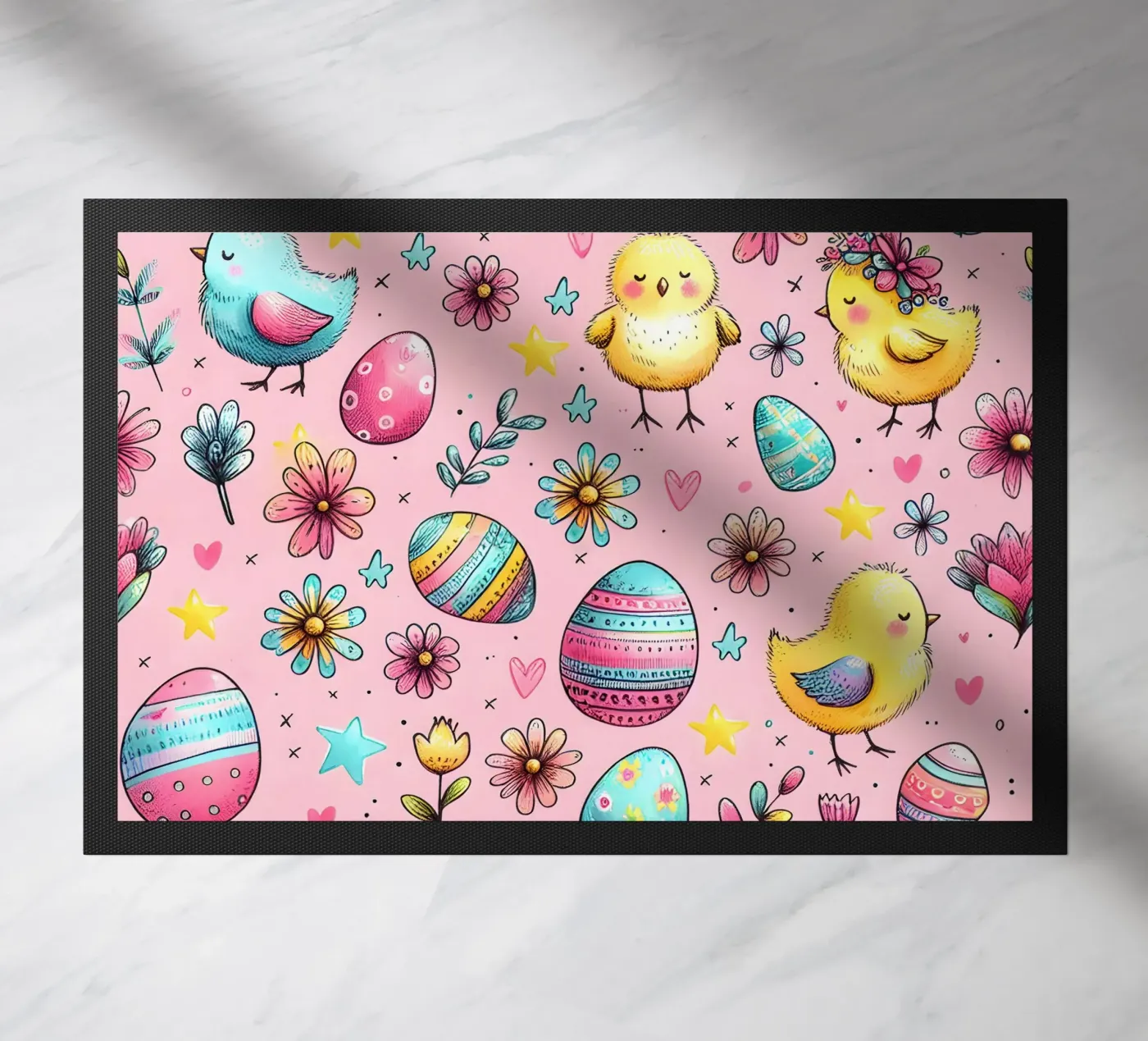 Osterküken Doodles Fußmatte von Happy Littles