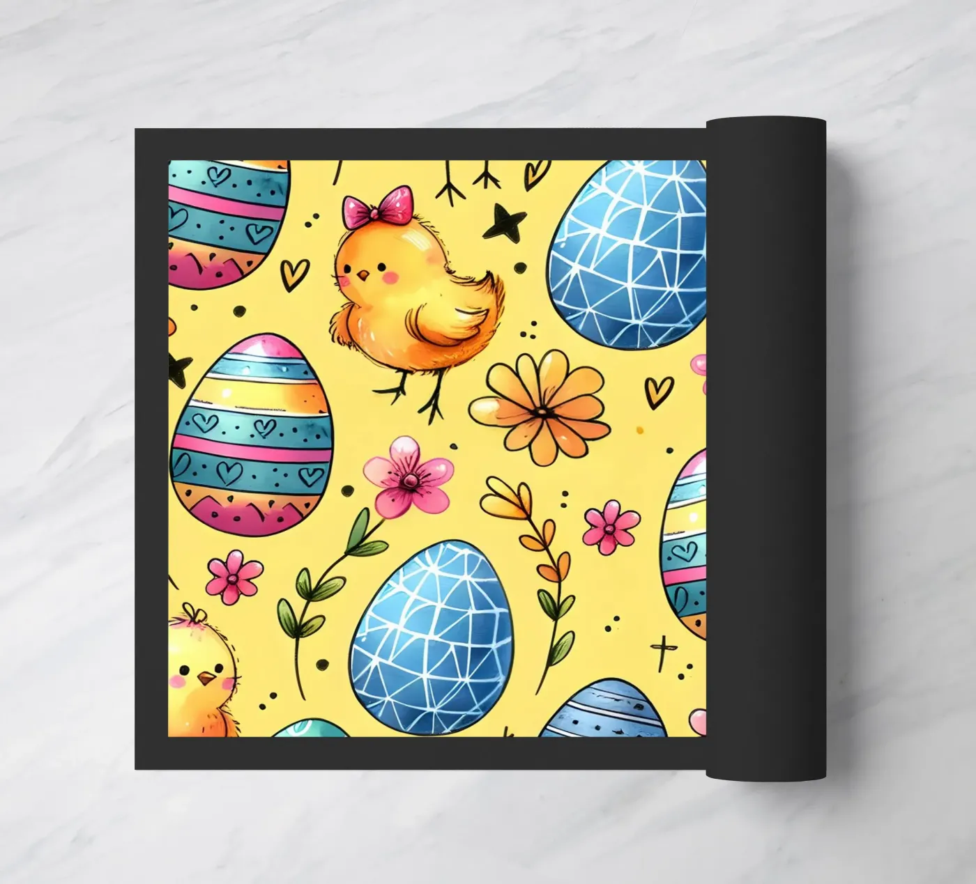 Gribouillis des poussins de Pâques paillasson de Happy Littles