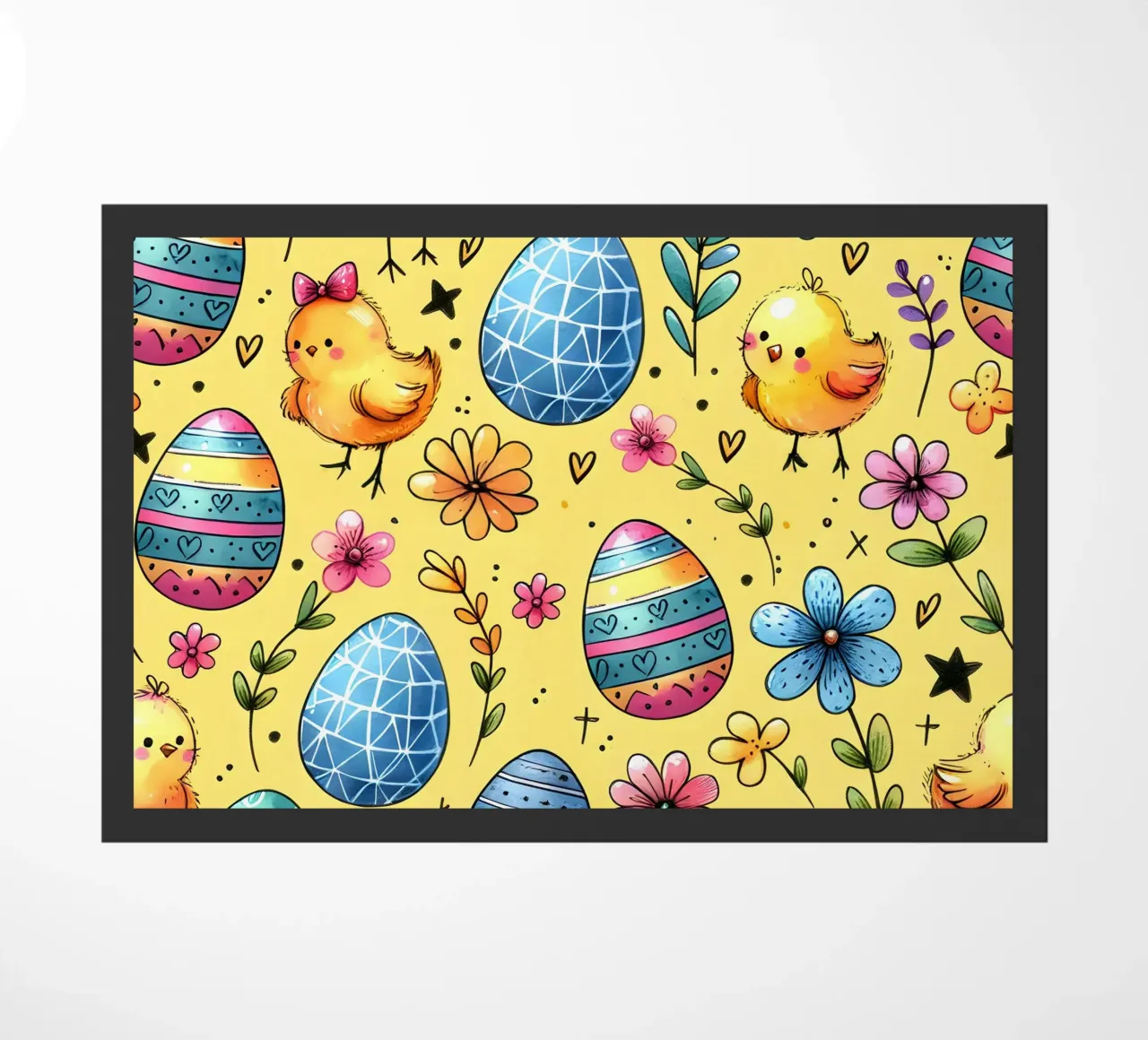 Easter Chicks Doodles doormat by Happy Littles