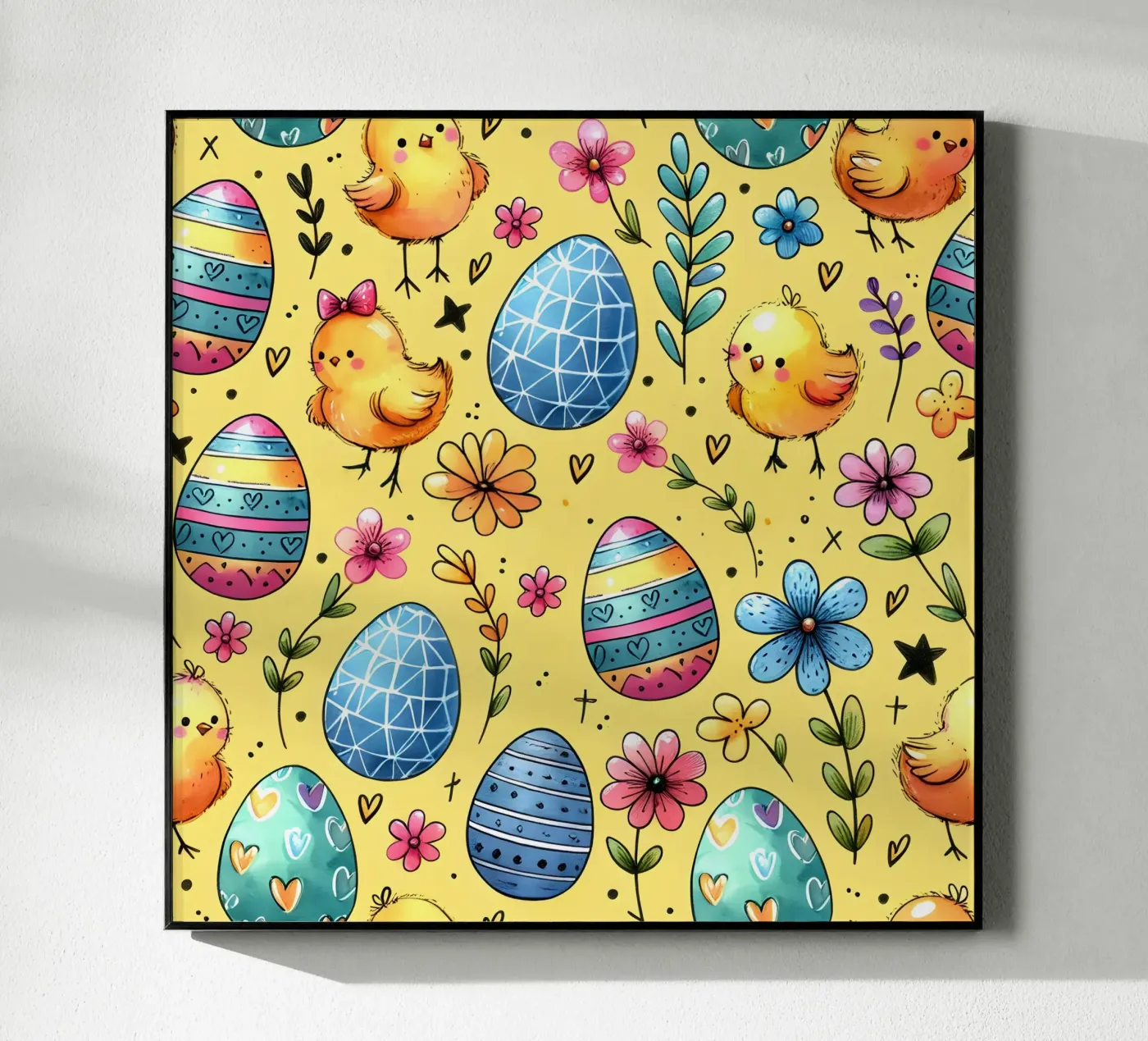 Easter Chicks Doodles Acryl-Glas von Happy Littles