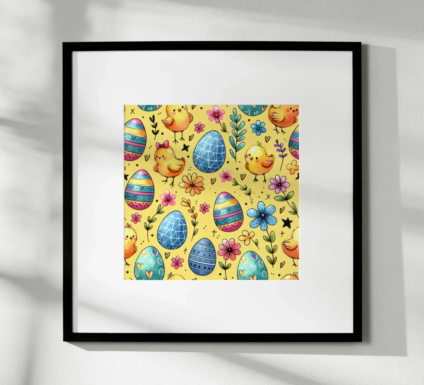 Easter Chicks Doodles poster van Happy Littles