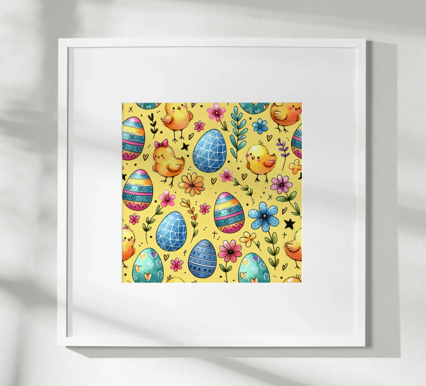 Easter Chicks Doodles poster van Happy Littles