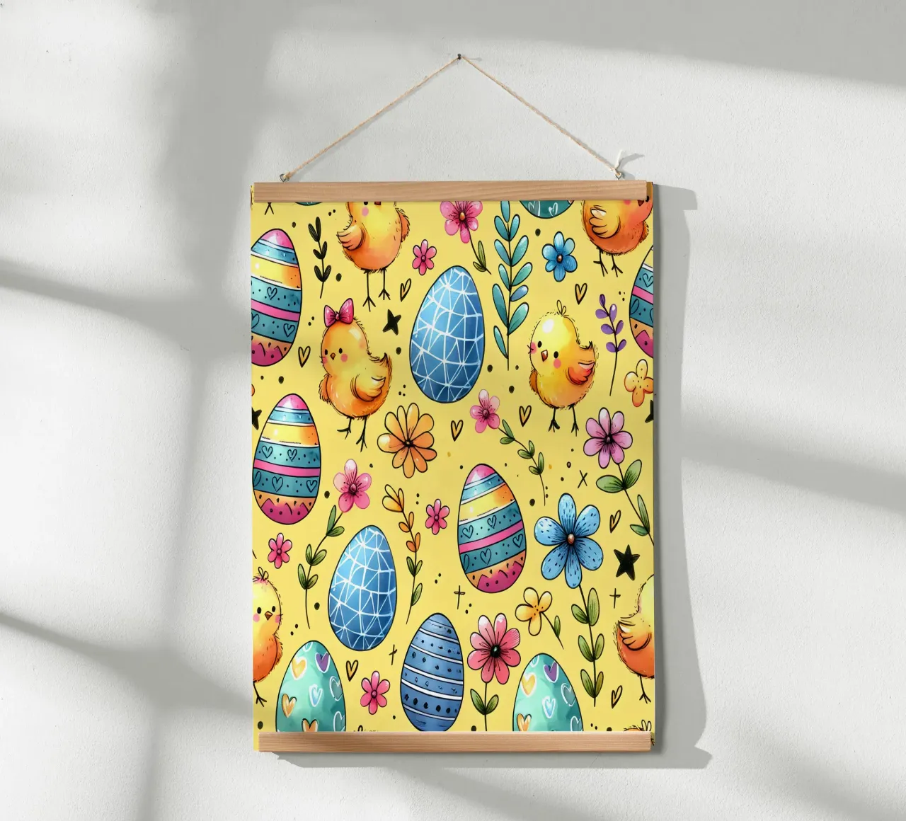 Scarabocchi di pulcini di Pasqua poster da Happy Littles