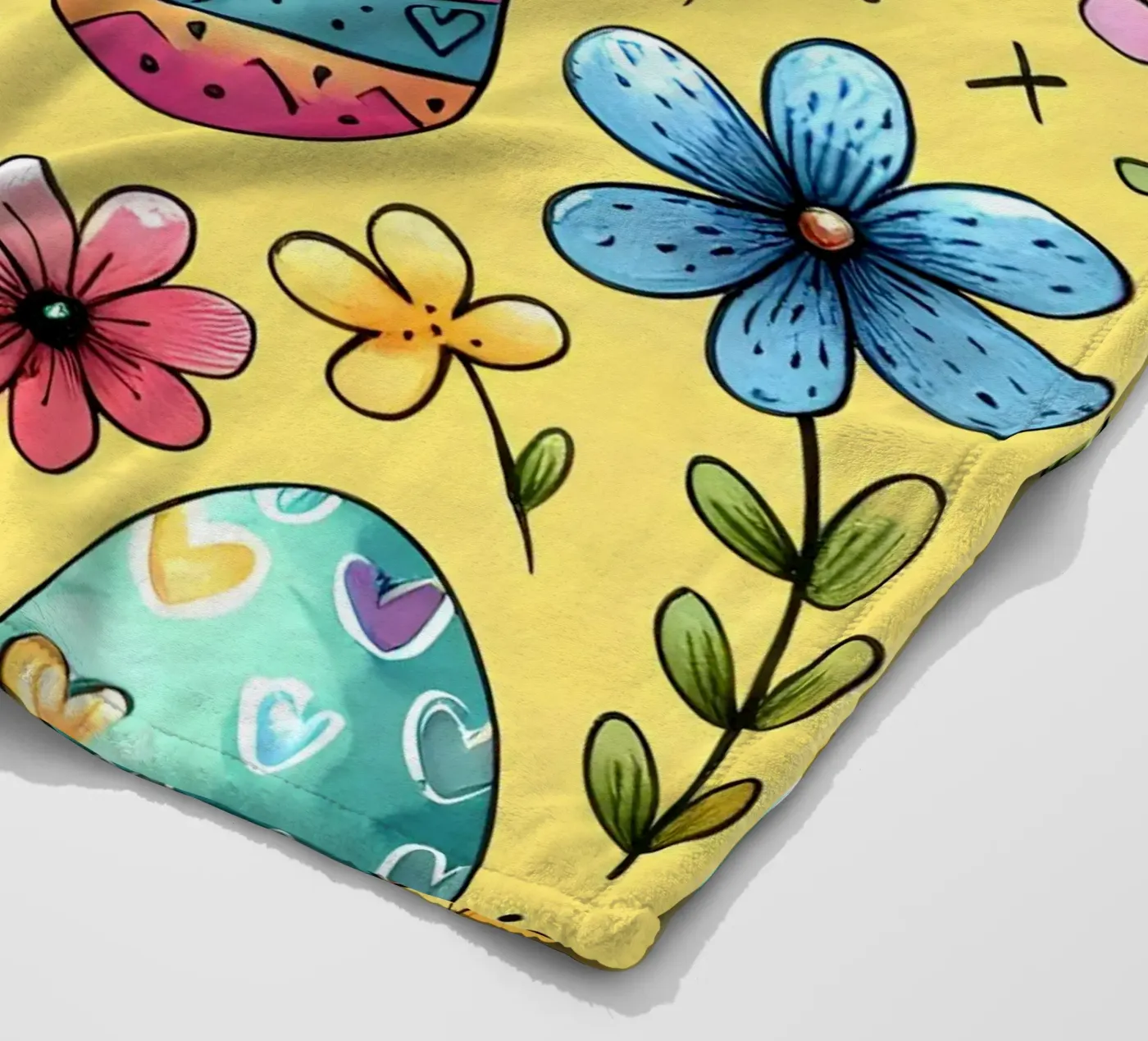 Easter Chicks Doodles fleece blanket by Happy Littles
