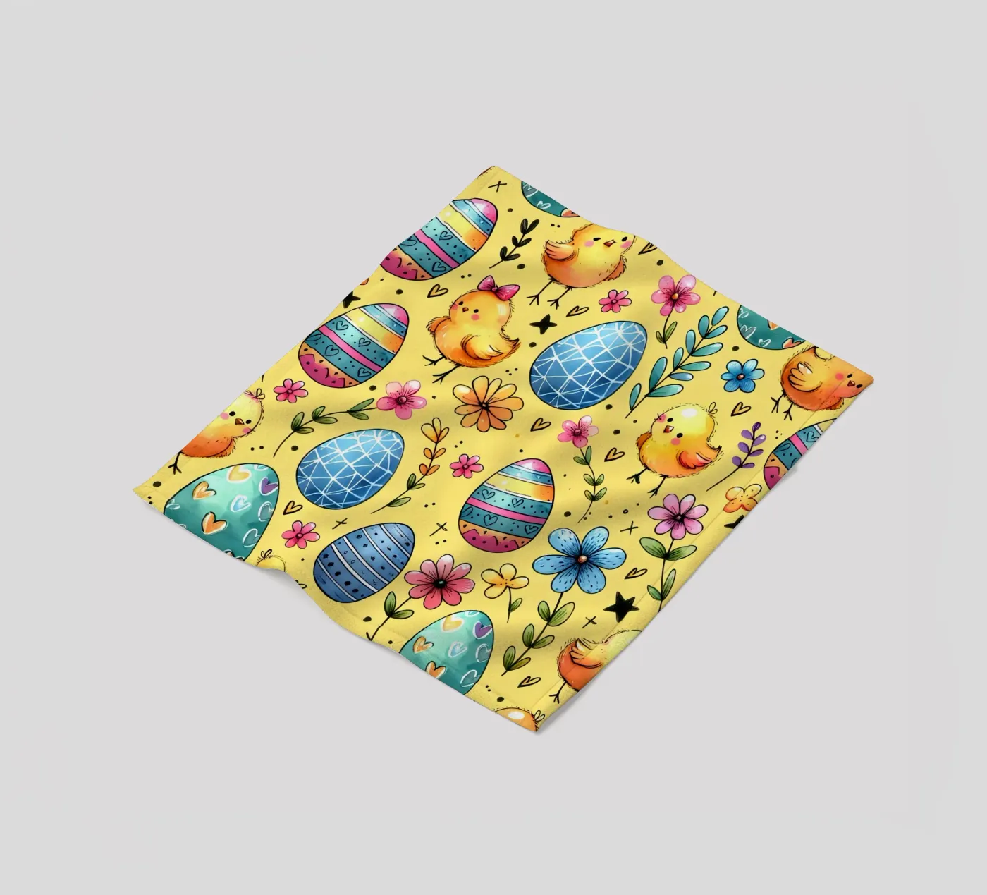 Easter Chicks Doodles fleece blanket by Happy Littles