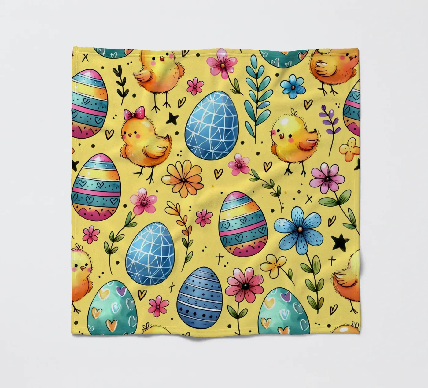 Easter Chicks Doodles fleece blanket by Happy Littles