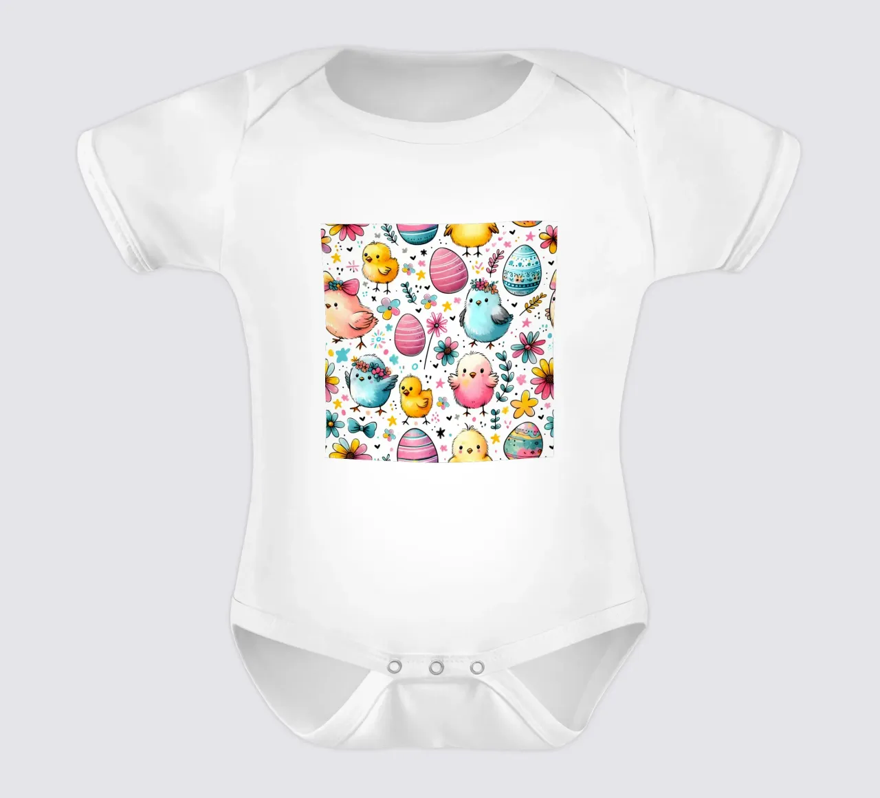 Paaskuikens Doodles babyrompertje korte mouwen van Happy Littles