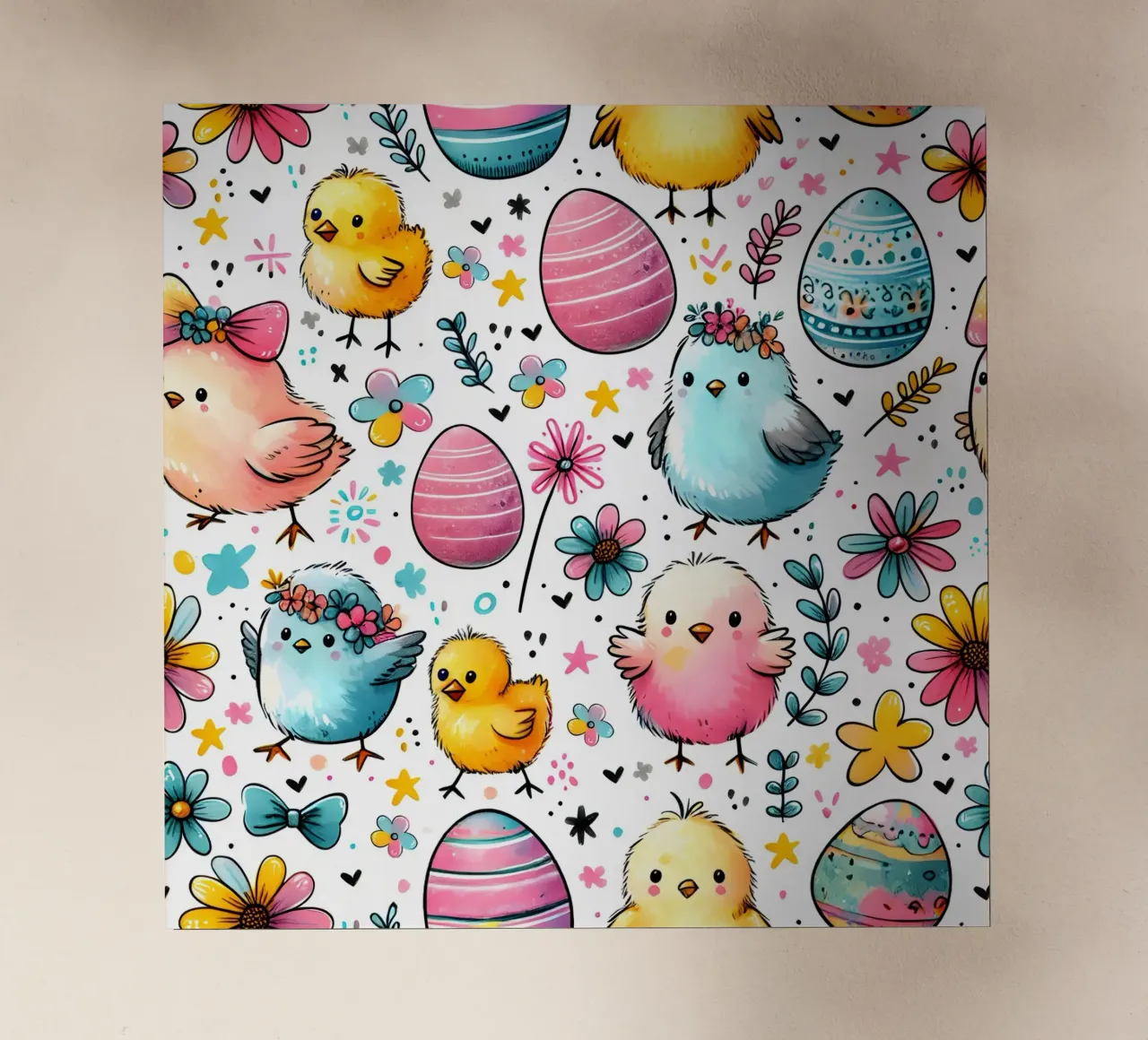 Scarabocchi di pulcini di Pasqua pellicola backlit da Happy Littles