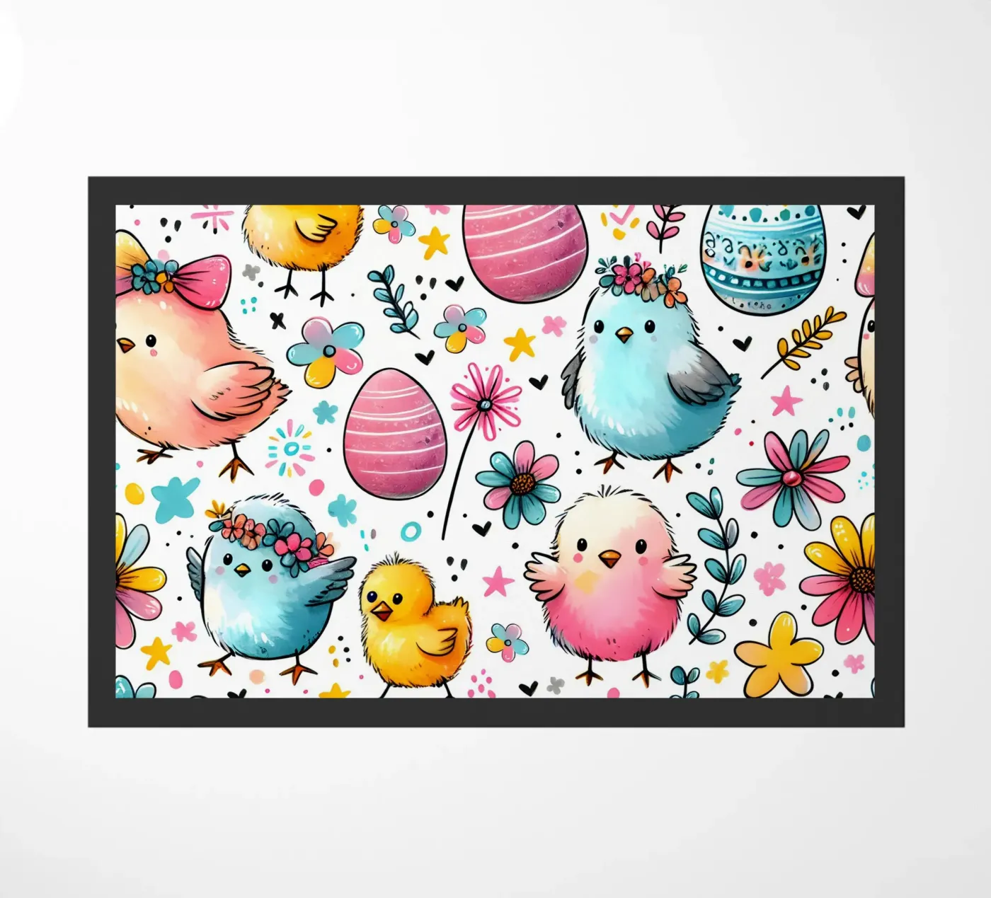 Osterküken Doodles Fußmatte von Happy Littles
