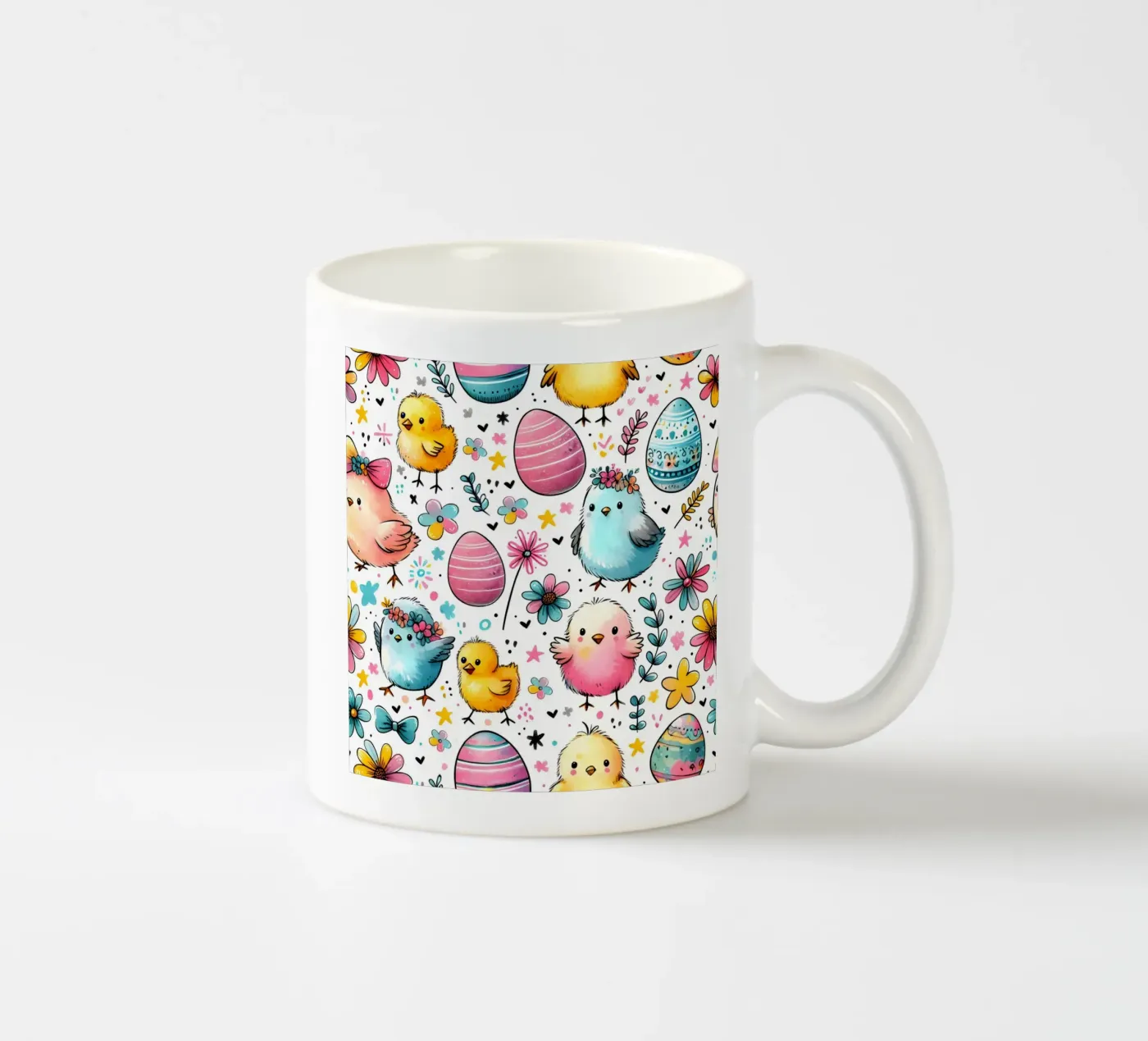 Easter Chicks Doodles ceramic mug by Happy Littles