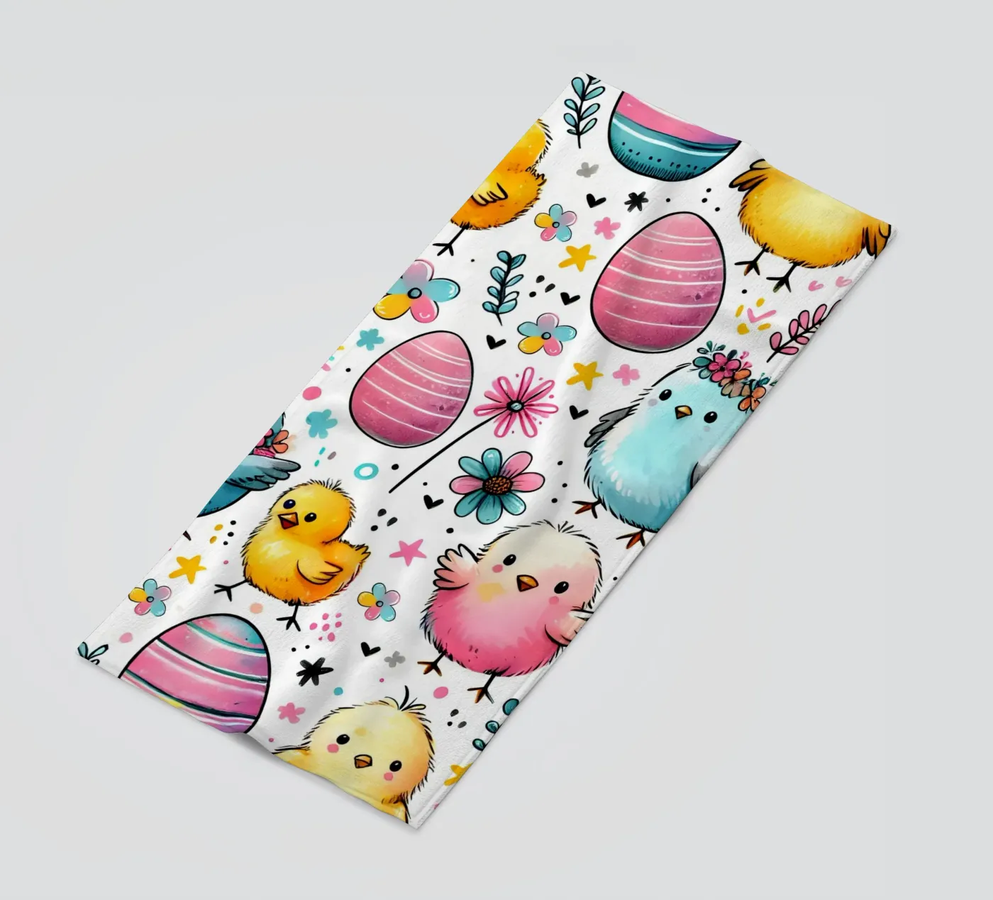 Easter Chicks Doodles beach towel by Happy Littles