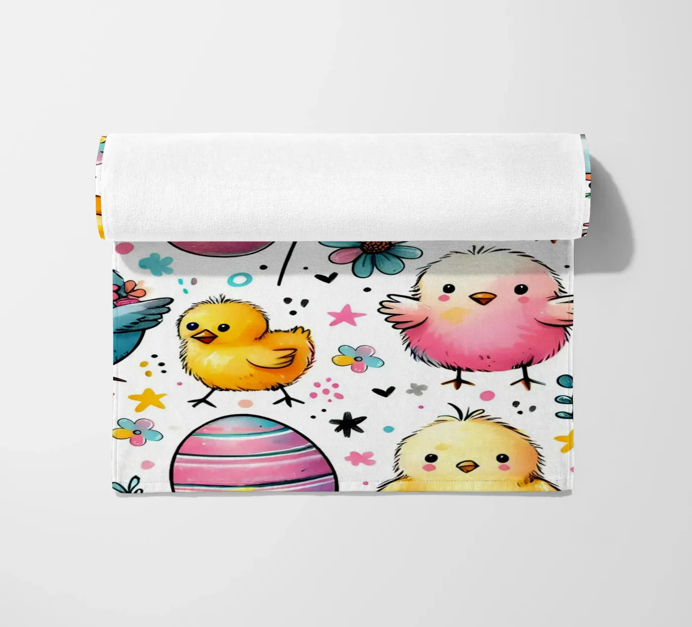 Easter Chicks Doodles beach towel by Happy Littles