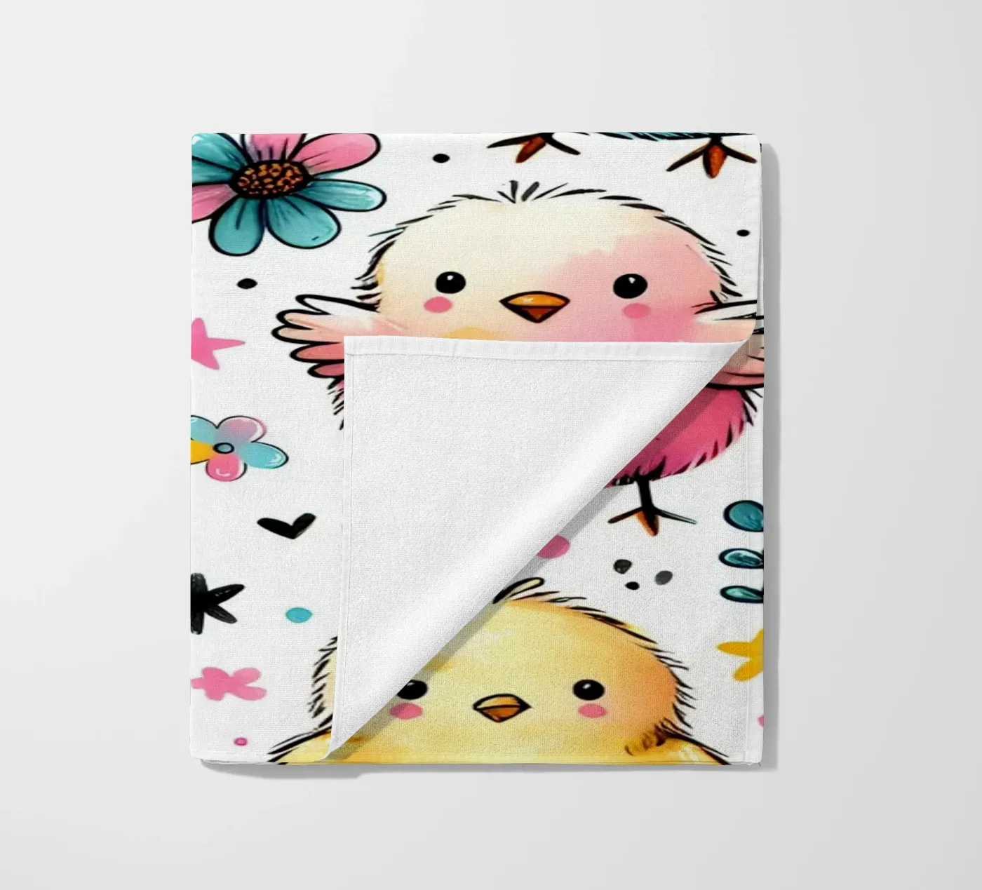 Easter Chicks Doodles beach towel by Happy Littles