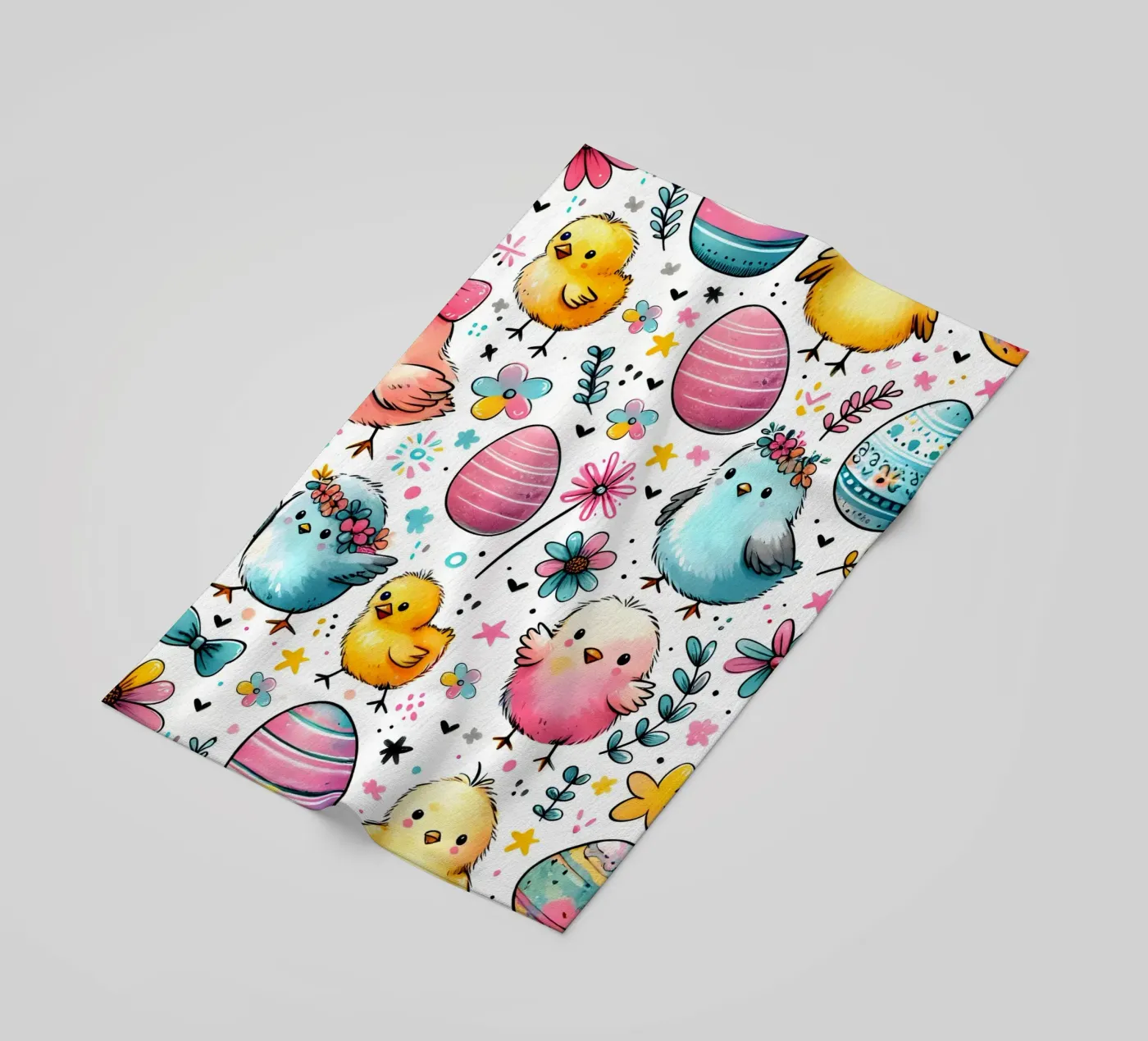 Easter Chicks Doodles beach towel by Happy Littles