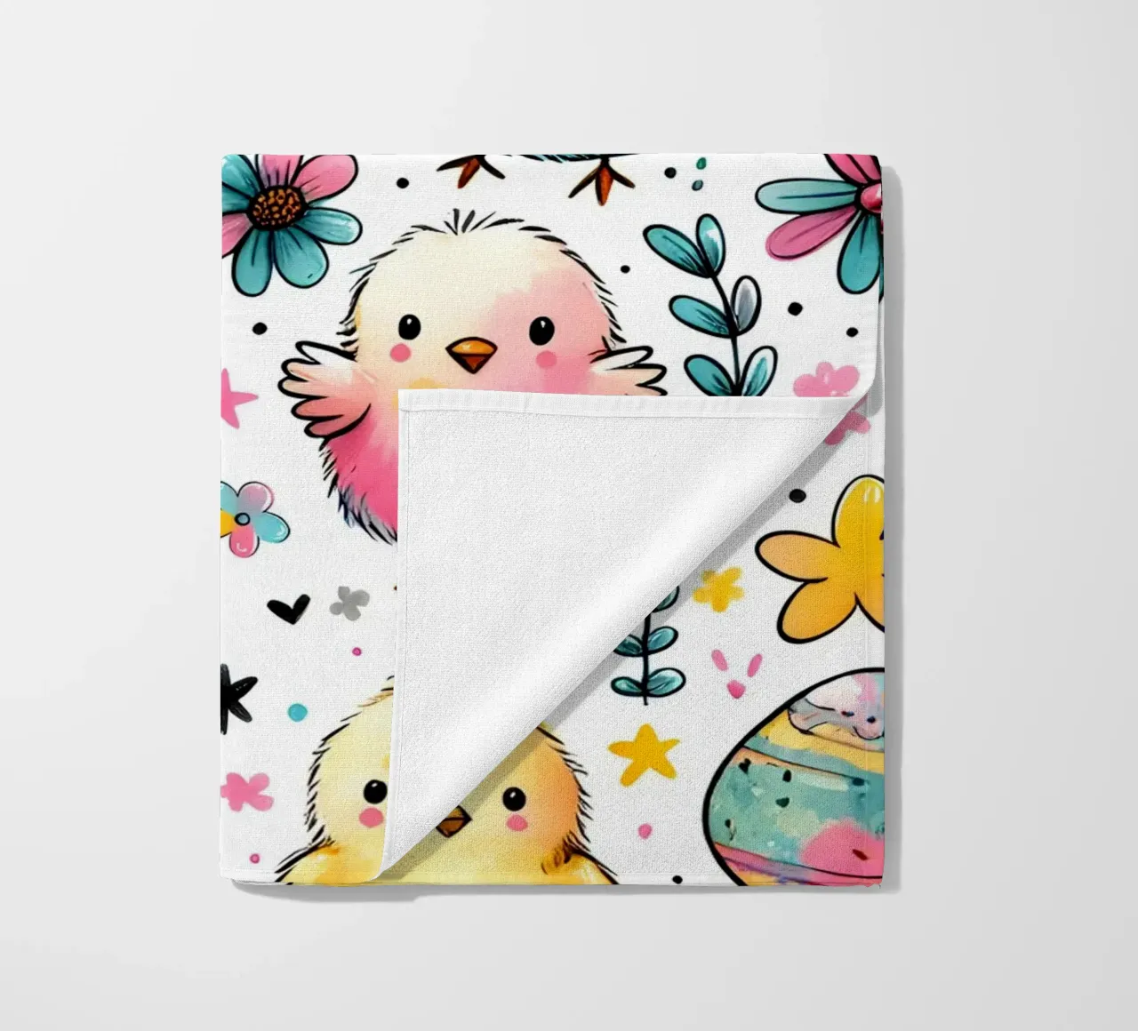 Scarabocchi di pulcini di Pasqua telo mare da Happy Littles