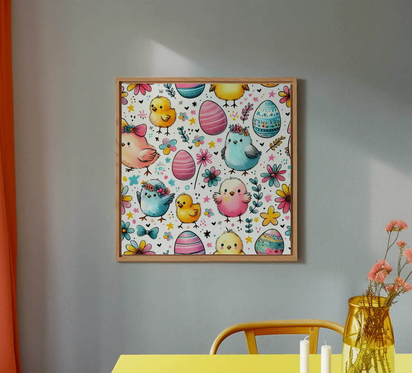 Easter Chicks Doodles alluminio dibond da Happy Littles