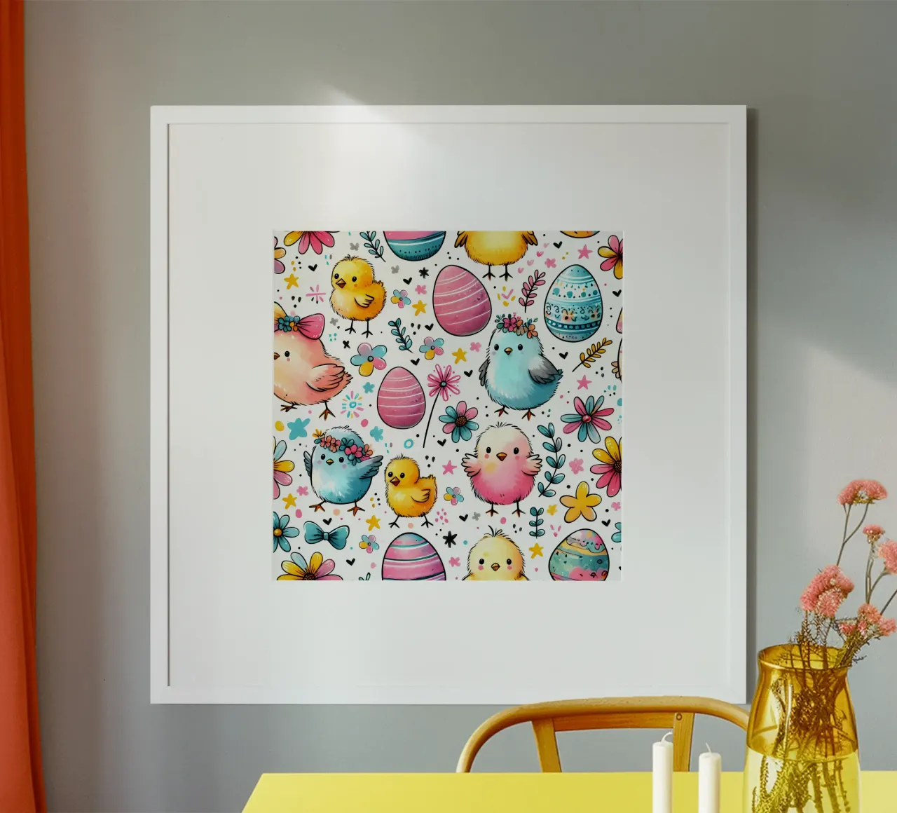 Easter Chicks Doodles poster by Happy Littles