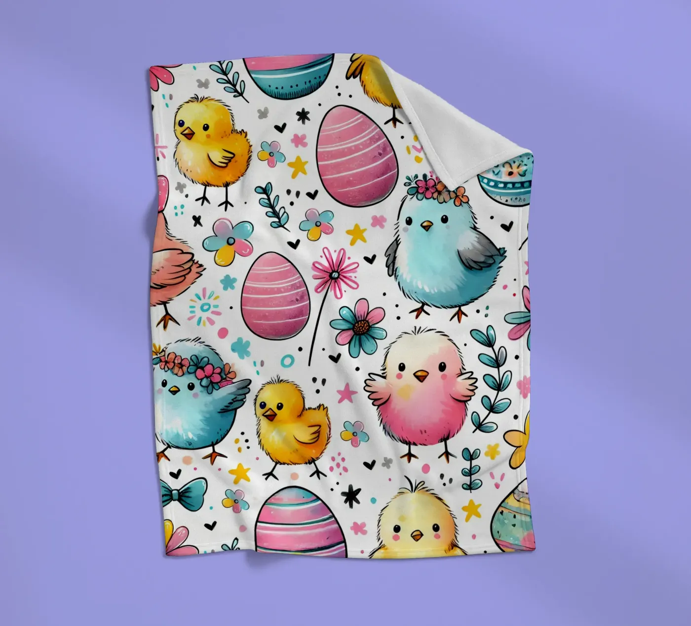 Paaskuikens Doodles fleecedeken van Happy Littles