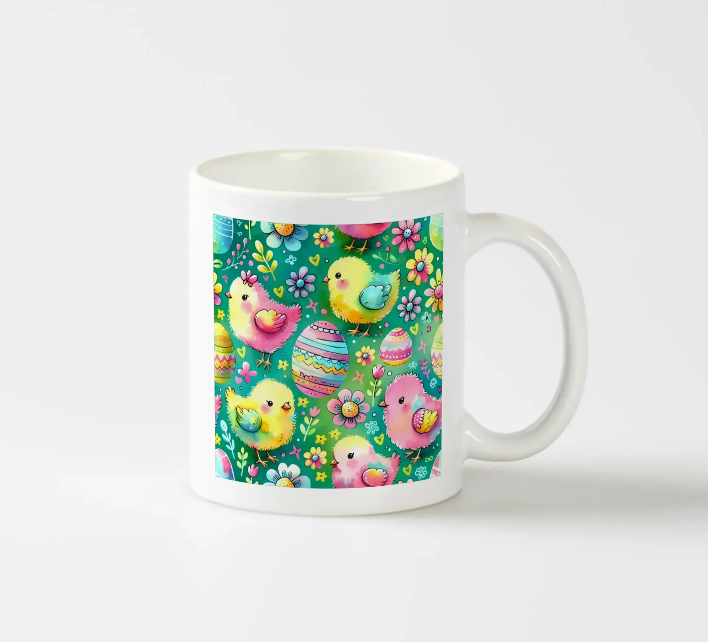 Easter Chicks Doodles ceramic mug by Happy Littles