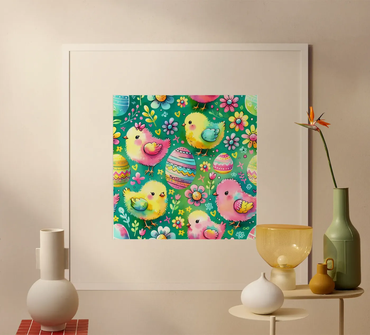 Paaskuikens Doodles poster van Happy Littles