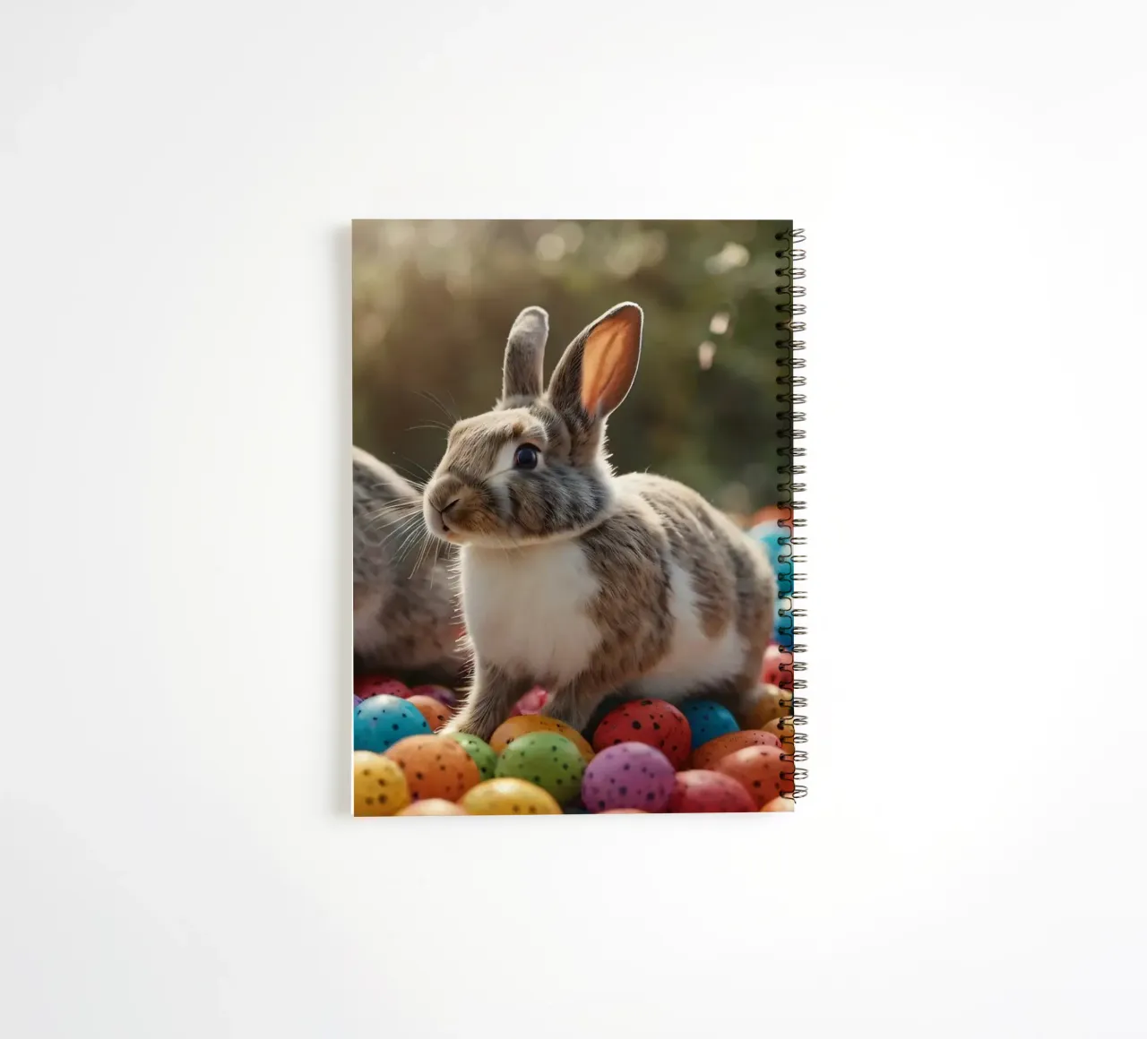 Conigli che esplorano una serie di uova colorate diario ad anelli da DesignDoodle