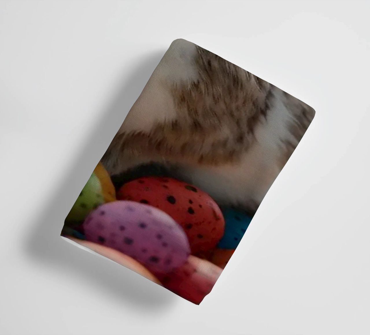 Rabbits exploring a colorful array of eggs towel by DesignDoodle