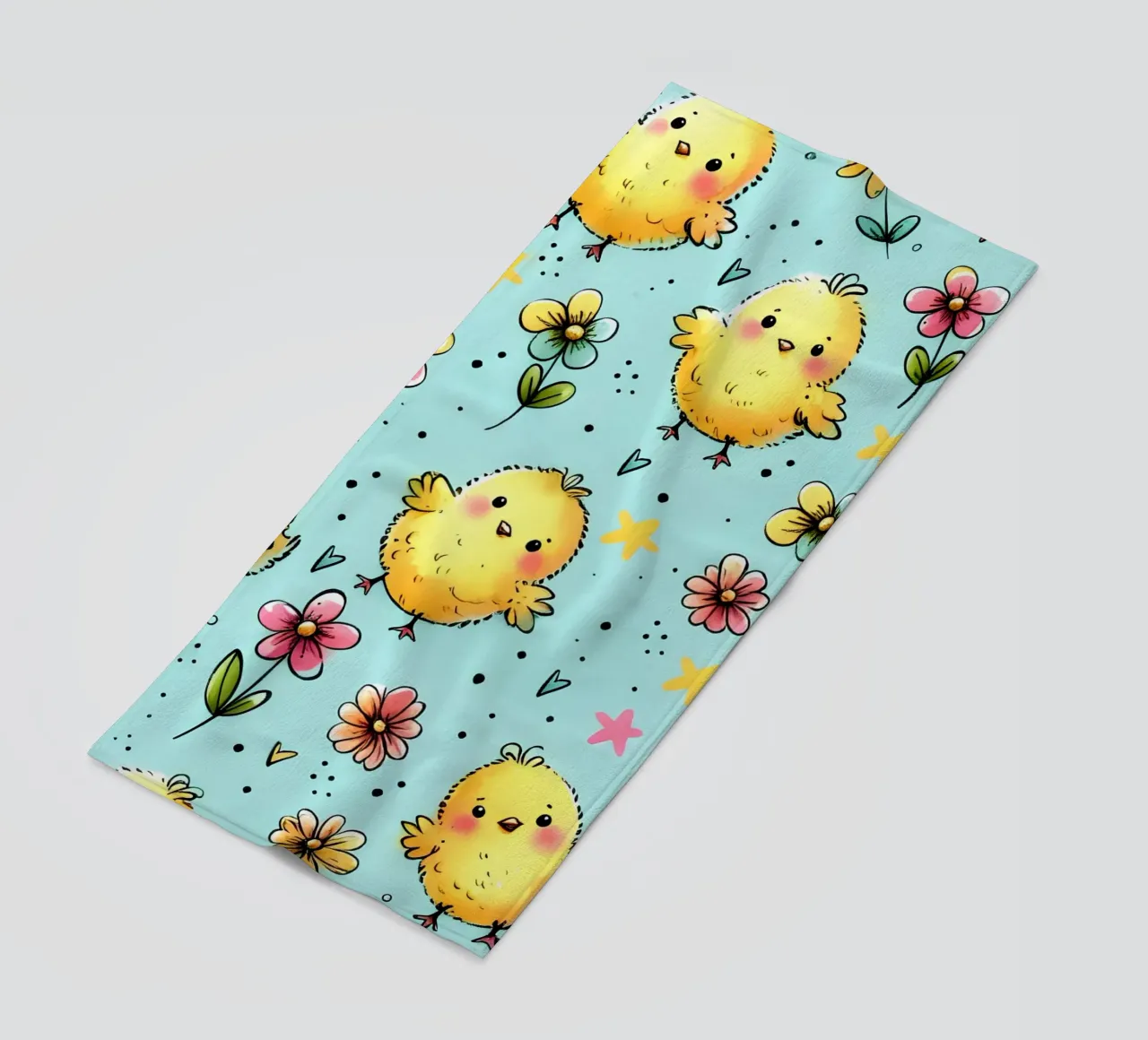 Scarabocchi di pulcini di Pasqua telo mare da Happy Littles